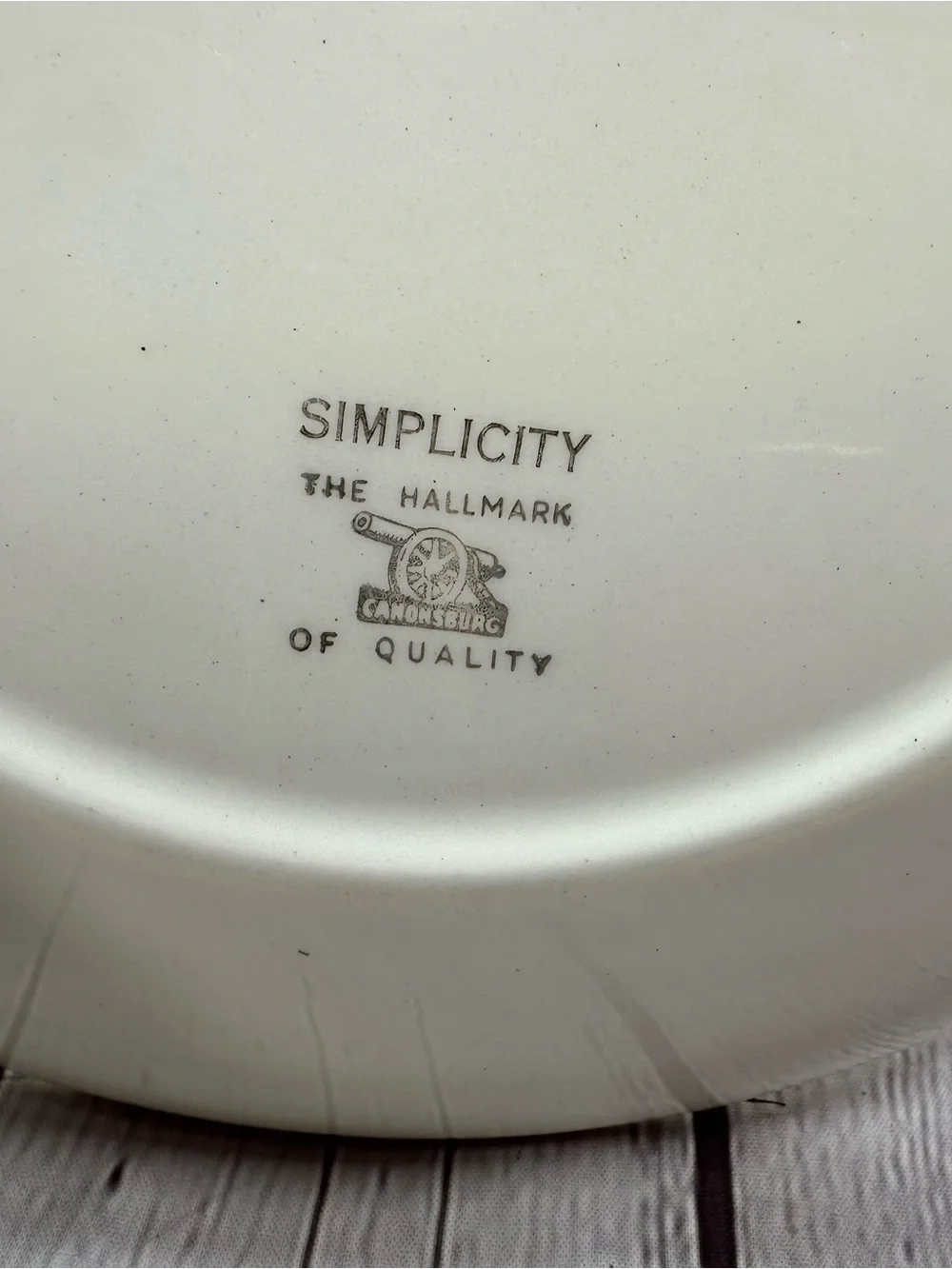 vtg CAN21 by Canonsburg simplicity dinner plate cottage MCM farmhouse ceramic